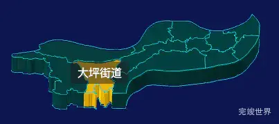threejs重庆市渝中区地图3d地图鼠标移入显示标签并高亮实例代码